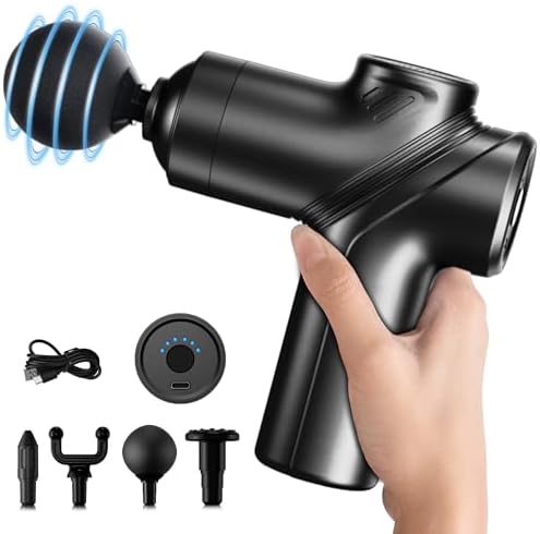 LEERCON Massage Gun Deep Tissue Mini Muscle Massager for Pain Relief, Black