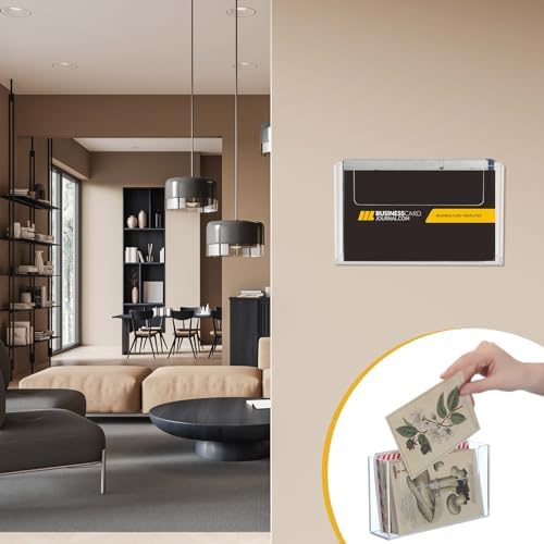 DoubleFill Post Card Holder Display Stand 6 x 4 Inch Wall Mount Index Clear Acrylic Organizer Small Brochure Hanging Pamphlet Holder for Flyer Magazine File Display(6 Pack)