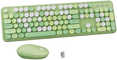 Colorful Wireless Keyboard and Mouse Combo Green Colorful