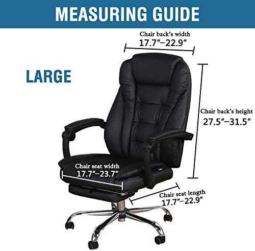 H.VERSAILTEX Stretch Office Chair Covers Jacquard Computer Desk Gaming Chair Covers Mid - High Back Universal Executive Boss Chairs Slipcovers Seat Cover Non Slip Thick Jacquard, Dove- Large