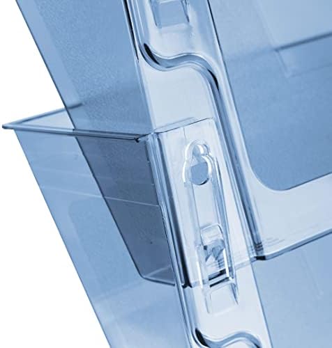 Acrimet Wall Mount Hanging File Organizer Modular, 2 Units, Clear Blue