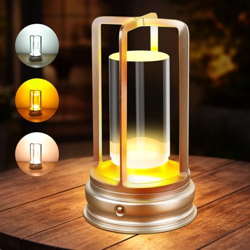Cordless Table Lamp - Crystal Rechargeable Lamp with Touch Control & Dimmable Light, Portable Lamp for Bedside, Outdoor, Living Room & Hotel-Style Lighting, Sliver