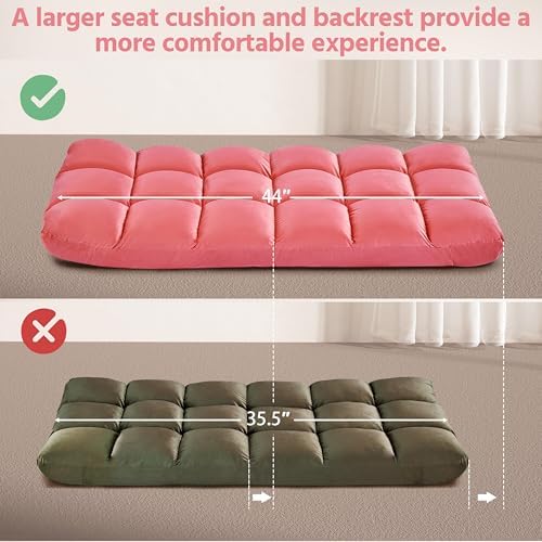 Yaheetech 14-Position Folding Floor Chairs with Back Support Pink 2pcs