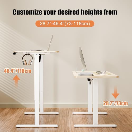 ERGOMAKER 67"x24" Standing Desk, Height Adjustable Sit-Stand Office, Oak