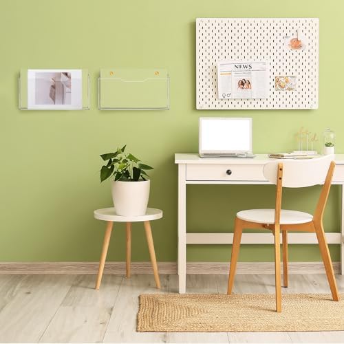 Feifeiya 2 Pcs Clear Acrylic File Holder Wall Mount, 14"x8.3"x1.2"