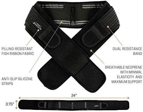 Vriksasana Posture Sacroiliac Hip Belt for Women and Men That Alleviates Sciatic, Pelvic, Lower Back, Leg and Sacral Nerve Pain Caused by Si Joint Dysfunction| Trochanter Brace EXTRA SMALL (Petite, Black)