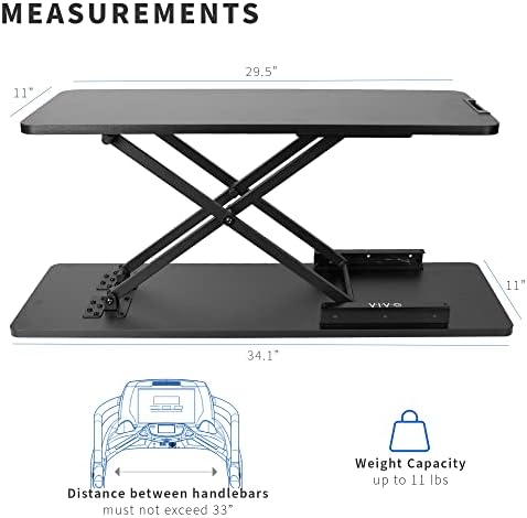 VIVO Universal Treadmill Desk Riser, Height Adjustable Platform for Notebooks, Tablets, Laptops, and More, Workstation for Treadmill Handlebars up to 33 inches, Stand-TDML3