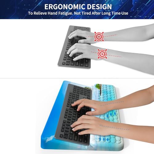 Wrist Rest for Computer Keyboard, Keyboard Wrist Rest, Ergonomic Keyboards Holder for Easy Typing Working, Wrist Pad for Keyboards with Comfortable Wrist Rest for Keyboard Blue
