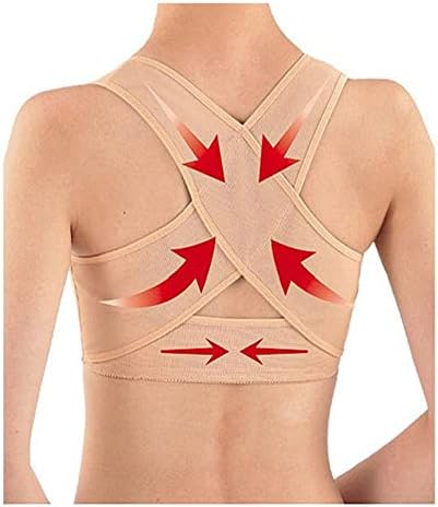 Adjustable Upper Back Support Invisible Posture Corrector Men Women Shoulder Neck Back Support Adult Spine Brace Corset Orthotics Belt Hunchback Correction (Color : Flesh, Size : Medium)