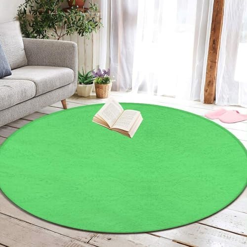 Large Round Area Rug Home Decor Modern Bathroom Rug Kitchen Office Circle Rug for Living Room Sofa Circle Cute Mat Green, 60inch