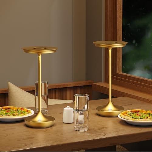 LED Cordless Table Lamp 6000mAh Rechargeable Battery Outdoor Light Gold