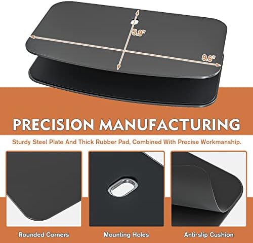 Hemudu Monitor Mount Reinforcement Plate for Thin, Glass and Other Fragile Tabletop, Universal Steel Bracket Plate Fits Most Monitor Stand C Clamp Installation HD05B-001