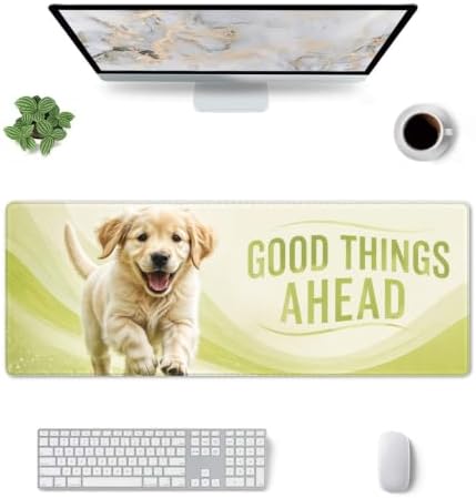 Golden Retriever Large Mouse Pad Mouse Pad Gaming 11.8x31.5 in Green