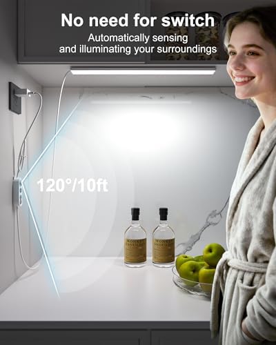 ASOKO 16" Motion Sensor Dimmable Led Under Cabinet Light Cool White
