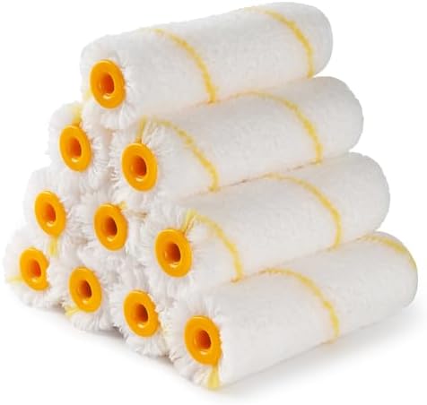 Mister Rui 10 Pieces 4-Inch Small Paint Roller Covers Microfiber Rollers