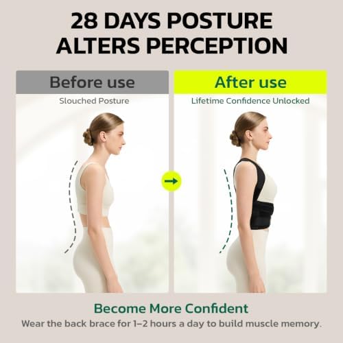 AOFIT Posture Corrector for Women Men, Full Back Support Back Brace