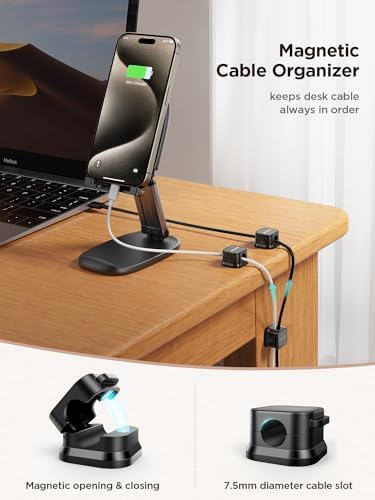 JOYROOM 12 Pack Magnetic Cable Clip Cord Organizer Adhesive Wire Management