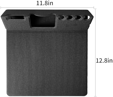 Mouse Pad with Phone Holder & Pen Holders, Wireless Charging Desk Mat, Mousepad Home Office Desk Pad with Ultra-Smooth Surface, Non-Slip Base, Waterproof Keyboard Pad, Classic Black Desk Mat