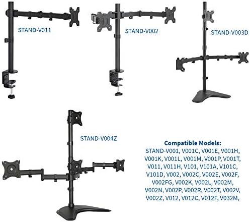 VIVO Black Dual Monitor Arm for Desk Stand, 13-27 in Screens, PT-SD-AM02A