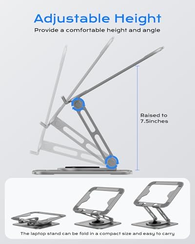 LOXP Adjustable Laptop Stand for Desk with 360 Base