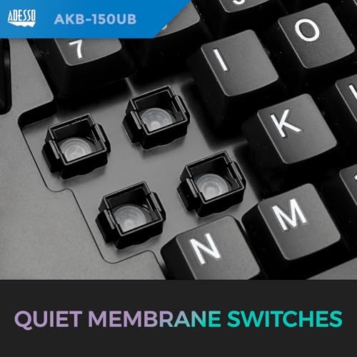 Adesso Ergonomic USB Keyboard, 105-Key US Layout AKB-150UB