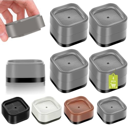 4 Pack Furniture Risers 2 Inch, Adjustable Bed Risers Heavy Duty for Table Desk Couch Chair Sofa Cabinet Bed Legs Dorm, Square Stackable Bed Raisers Blocks Lift Height 1", 2",3" or 4", Grey