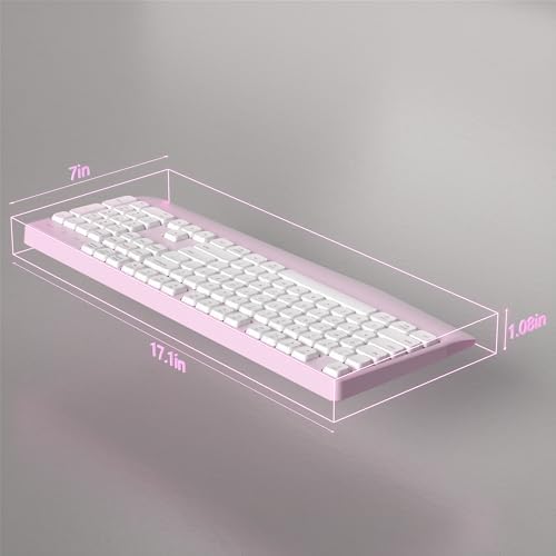 Ergonomic Wireless Bluetooth Keyboard with Wrist Rest (Pink)
