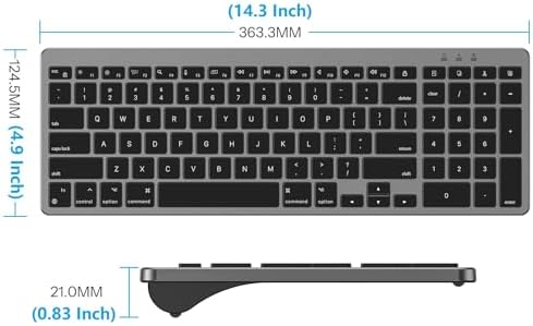 OMOTON USB-A & Type-C Dual Interface Wired Keyboard for Mac, Numeric Keypad