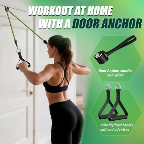 WHATAFIT Resistance Bands with Handles, 150 lb Exercise Bands Set