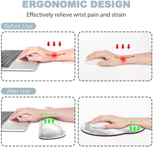 Ergonomic Mouse Pad with Wrist Rest and Keyboard Wrist Rest, Mousepad