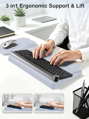 Ergonomic Wrist Rest with Keyboard Stand and Mouse Pad for Easy Typing