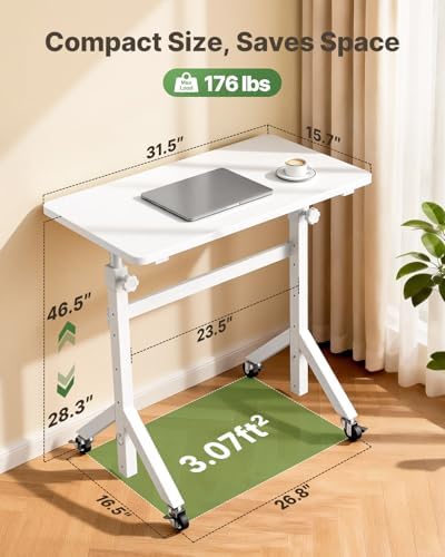 Marsail Mobile Standing Desk with Lockable Wheels and 6 Height Levels