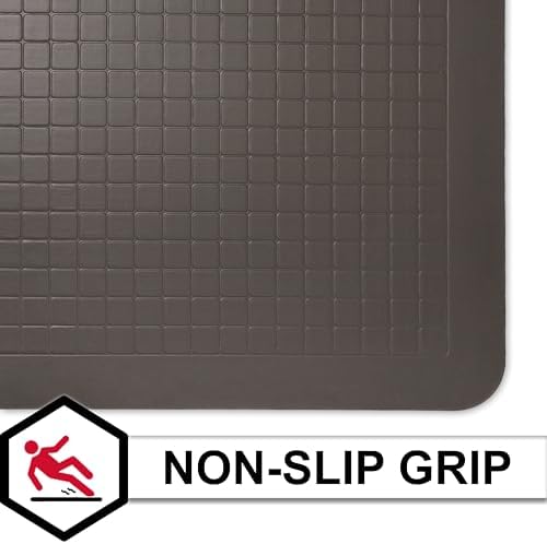 Tempur-Pedic Ultra Comfort Anti-Fatigue Lattice Pewter 1' 8" x 3' 6" Kitchen Floor Mat Cushioned Ergonomic Standing Desk Mat Waterproof Non-Skid Foam
