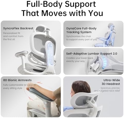 SIHOO Doro C300 Pro V2 Ergonomic Office Chair with Footrest, Grey