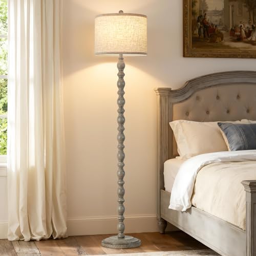 Luvkczc Farmhouse Floor Lamps for Living Room, Standing Lamp with Bulb