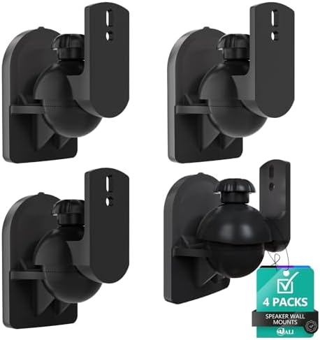 WALI Small Surround Sound Speaker Mount with Adjustable Swivel Tilt Angle