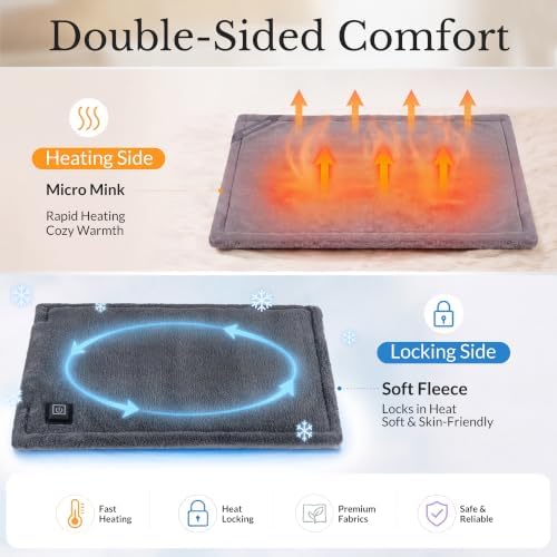 USB Mini Heating Pad for Travel with 3 Heat Settings & Auto Off