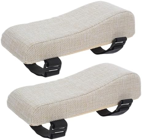 SEWACC Office Chair Armrest Pads 2pcs Gaming Chair Armrest Cushion with Adjustable Strap Washable Sponge Pillow Non-Slip Replacement for Desk Task and Game Chairs