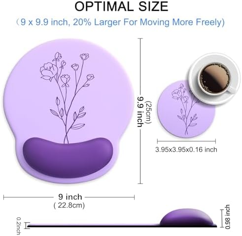 Ergonomic Mouse Pad with Wrist Rest Support,Gel Mouse Pads for Desk