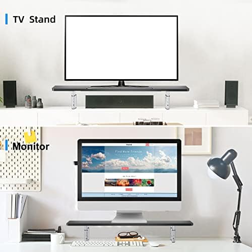suptek Dual Monitor Stand Riser,Large Monitor Laptop Stand Riser 3 Adjustable Heights Computer Stand for Laptop, Printer, Notebook(MST016)
