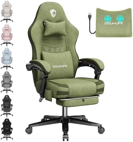 Fabric Gaming Chair, Ergonomic Computer Office Chair with Massage