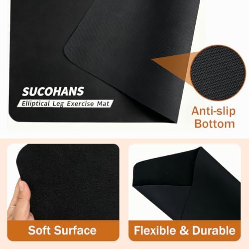 Under Desk Elliptical Mat 23.6" x 17", Non-Slip Mat for Stepper