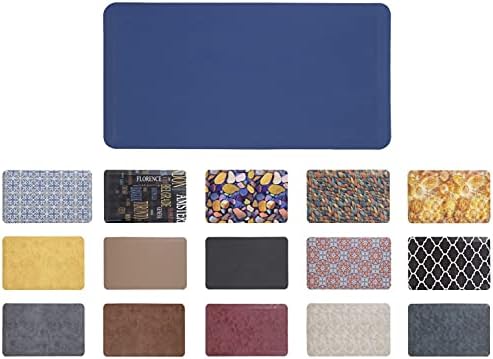 Mabel Home Anti Fatigue Floor Mat- 3 Size(20x32 & 20x39 & 24x70),16 Colors - Standing Desk Mat-Kitchen Floor Mat-Stain ResistantHome Non-Slip Bottom, Extra Soft (Azul, 20" x 32")