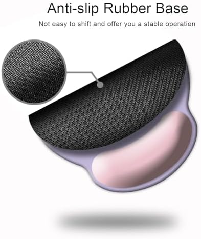 DOOKE ErgoComfort Wrist Rest Mouse Pad-Ergonomic Office Mousepad with Wrist Support-Non-Slip, Design Desk Accessories Mat for Home&Game Decor Pink Purple