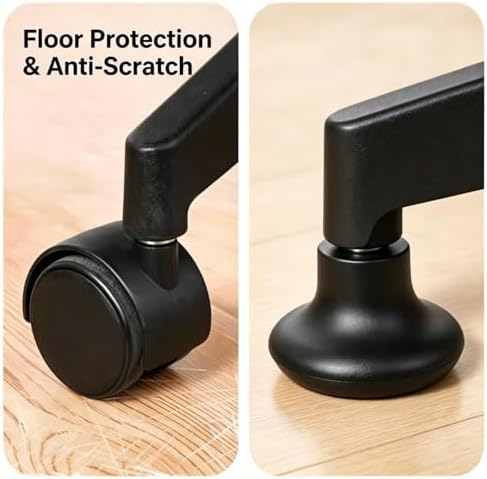 Set of 5 Bell Glides for Office Chair Caster Wheels Replacement Convert Swivel Casters to Fixed Stationary Feet Universal Fit for Most Office Chairs & Stools