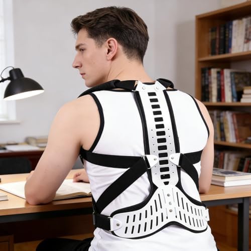 Posture Corrector Back Support, Upper Back Brace, Size S, for Women & Men, with Aluminum Plate, Adjustable Straps, Breathable Fabric, Corrects Slouching, Hunching, Kyphosis, Spinal Alignment