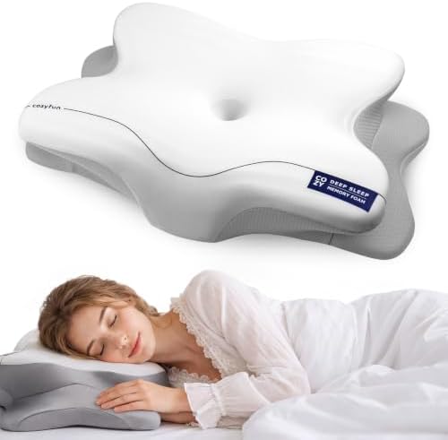 Cervical Neck Pillow for Side & Back Sleepers, Ergonomic Contour Memory Foam Pillow for Sleep Apnea & Neck Shoulder Pain Relief
