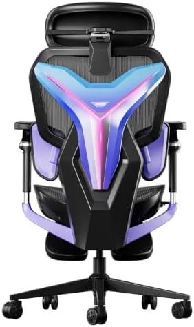 AutoFull G7 RGB Ergonomic Gaming Chair, IGR Certified Mesh Chair with 3-Zone Lumbar Support, 22-Point Adjustment, 720° Armrests & LED Back Armor