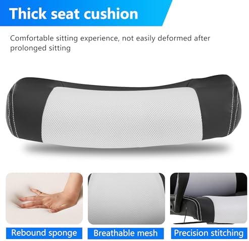 PayLessHere Gaming Chair Office Chair with Support Adjustable Ergonomic Pu Leather Racing Lumbar Massage Headrest Armrest Task 360° Swivel Computer Chair for Women Men Adults，White