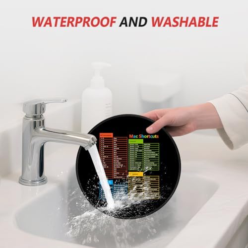 ITNRSIIET Mouse Pad Non-Slip Rubber Base Smooth Surface Stitched Edges Waterproof Durable Compatible with All Mice for Office & Gaming, Desk Accessory, Diameter 8.7 inch, MacShortcuts